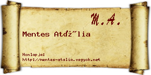 Mentes Atália névjegykártya
